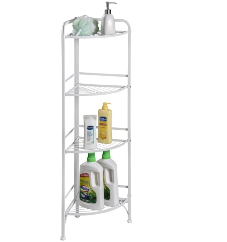 3 tier wire rack corner folding shelf for kitchen/ bathroom/ living room