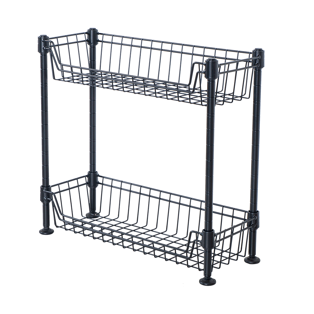 2 Tier Kitchen Countertop Storage Rack Metal Shelves for Kitchen