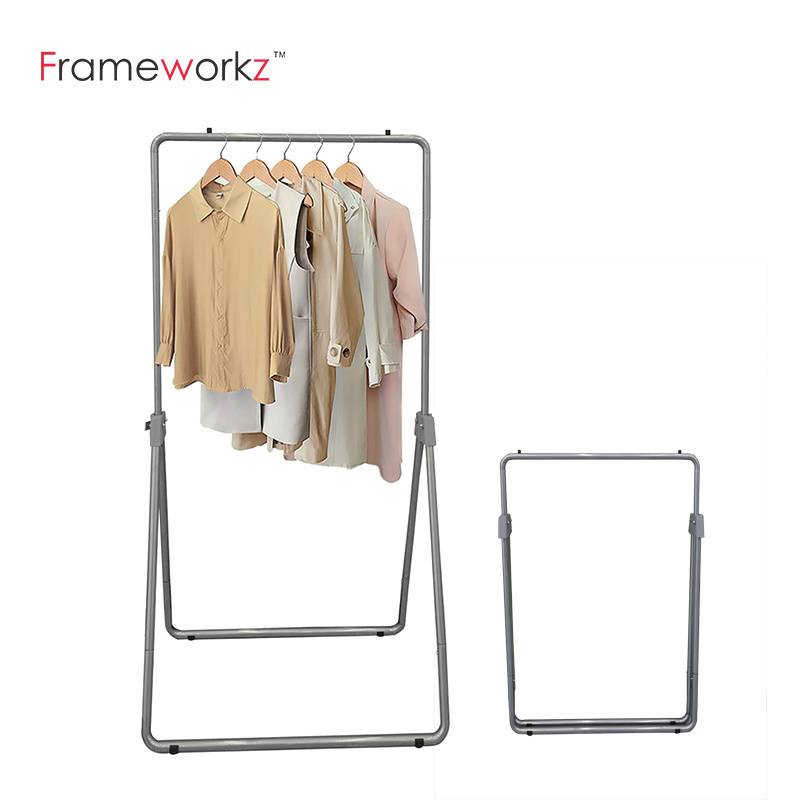 Collapsible Adjustable Height Clothes Rack Hanger foldable garment rack coat rack