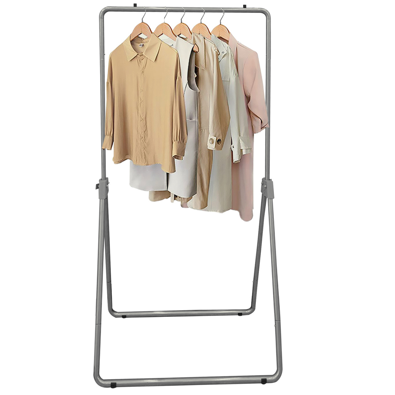 Collapsible Adjustable Height Clothes Rack Hanger foldable garment rack coat rack