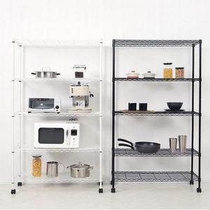 5-Tier Storage Shelf Heavy Duty wire Shelving Unit metal Shelving with wheels Height Adjustable Metal Rack