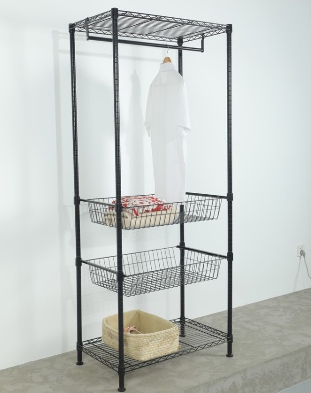 wire rack clothes rack shoes shelf coat storage wardrobe garment shelf metal shelving  wire shelving unit cloth rack