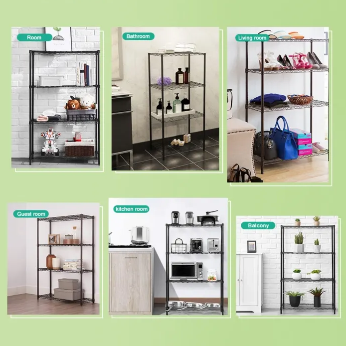 Wholesale Frame Powder Coating Wire Shelving Pantry Shelf Small Wire Rack Portable Wire Metal Shelving In Chrome