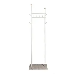 Nordic Style White Mdf Board Coat Hanger Rack Hat Clothes Free Standing Coat Rack For Bedroom