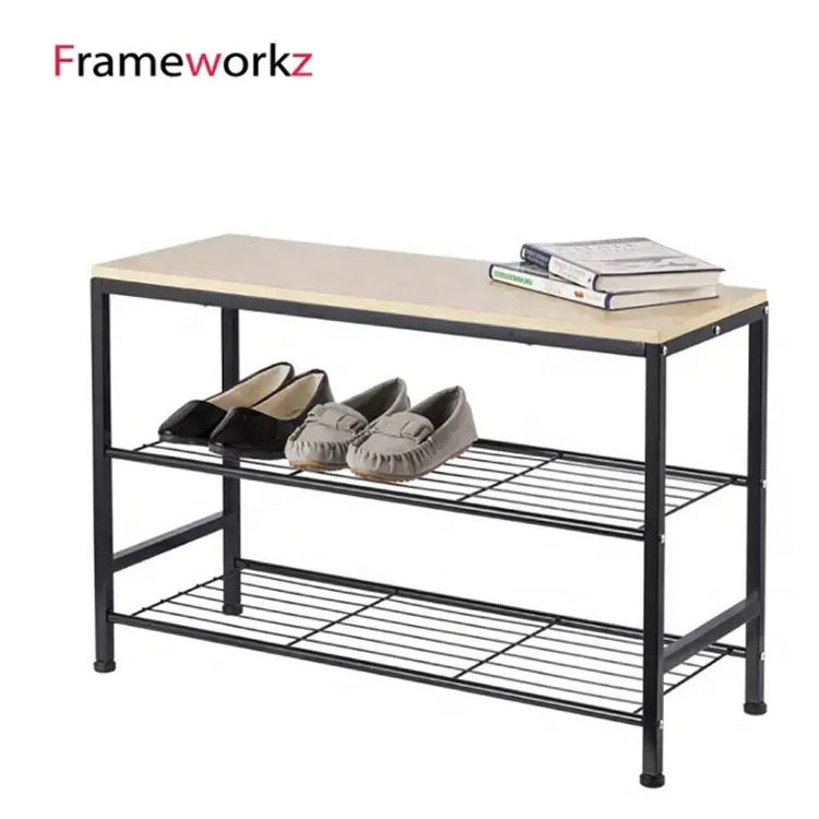 Top Quality Powder Coating Carbon Steel Shoes Shelf Rack Metal Storage Organizer Stand Shoe Rack For Home