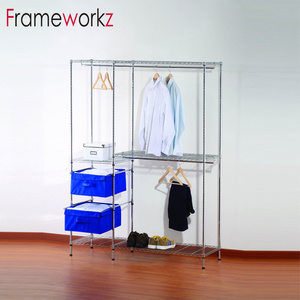 Home Furniture Metal Clothes Wardrobe Closet,Bedroom Hanging Cloth Storage Wire Rack