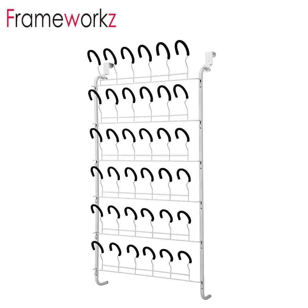 18 Pairs Over Door Wall Mounted Shoe Rack /Eva Holder Shoe Rack / Metal Shoe Display Rack