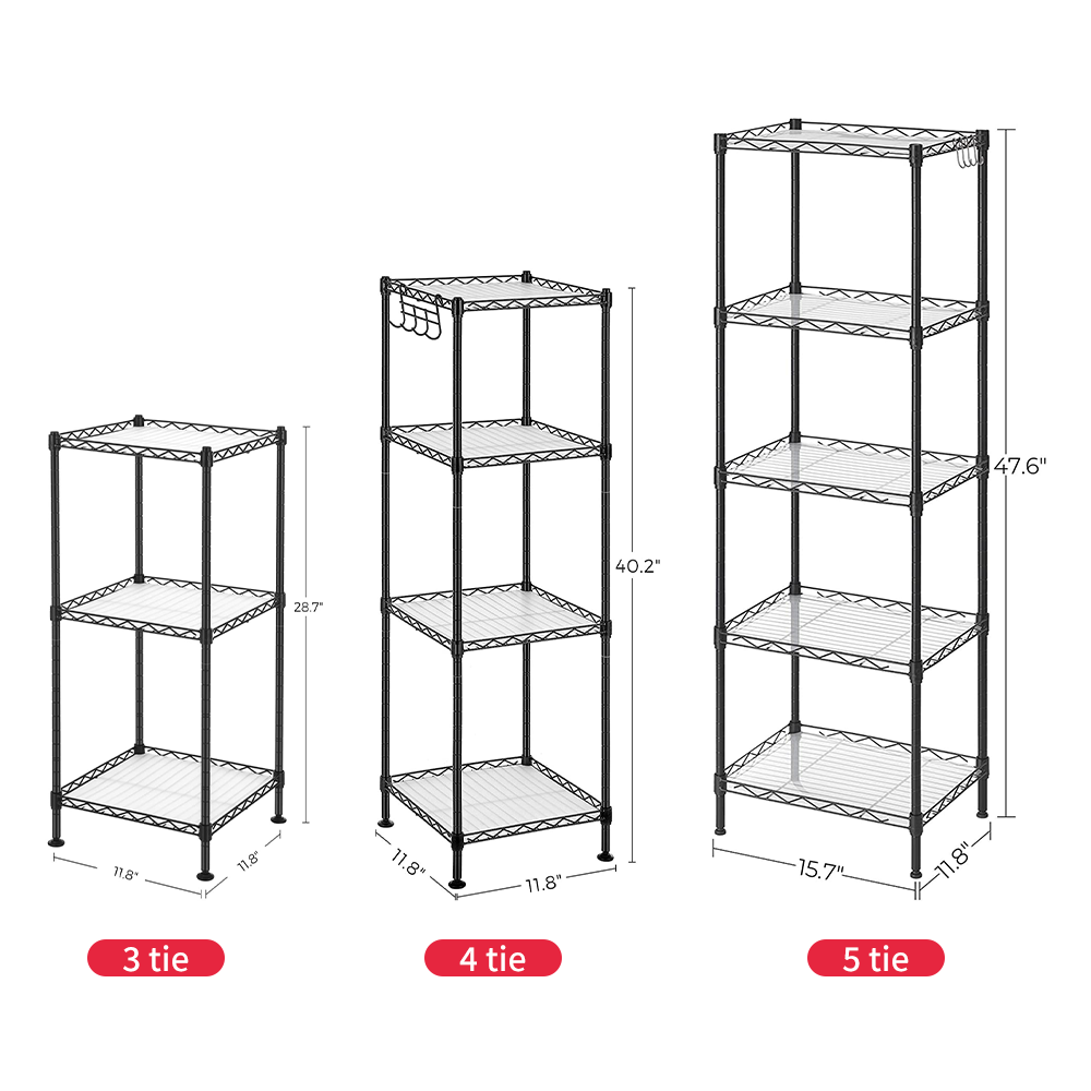 4 Tier Multifunctional Kitchen Storage Rack Metal Storage Shelves For Living Room Laundry Bathroom Kitchen Pantry