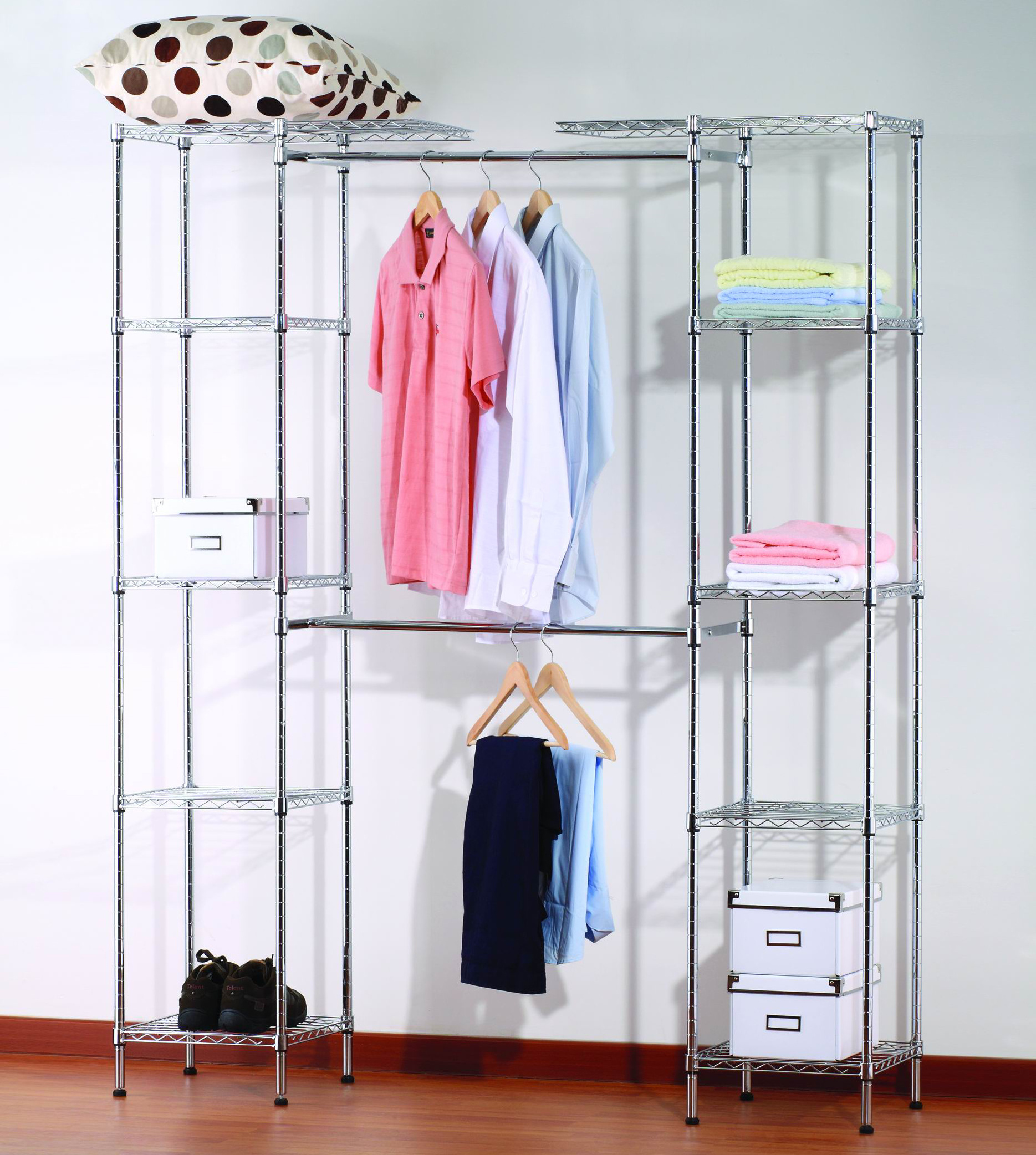 Hot Sale Simple Space Saver Metal Carbon Steel Closet Hangers Organizers Metal Garment Wire Rack For Bedroom