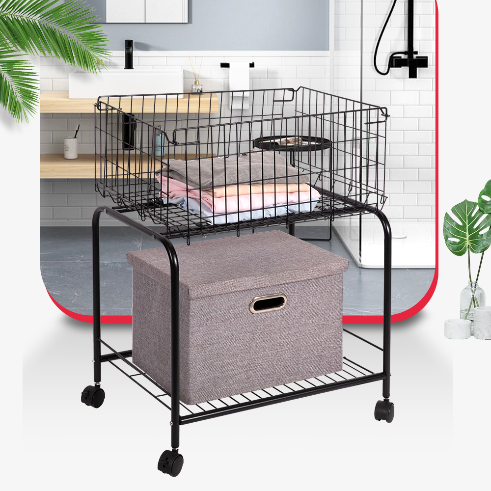 Hot Sale Dirty Laundry Basket Kitchen Food Storage Rack Trolleys Shelf Storage Cart For Daily Shelf