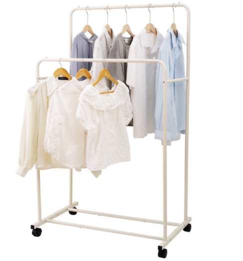 Clothing Store Heavy Duty Standing Display Rack Double Pole Clothes Rack