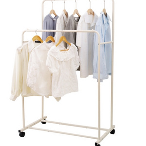 Clothing Store Heavy Duty Standing Display Rack Double Pole Clothes Rack