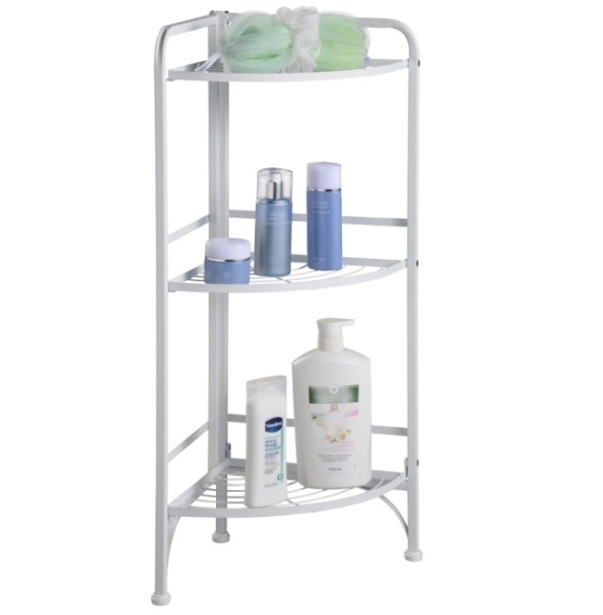 3 tier wire rack corner folding shelf for kitchen/ bathroom/ living room