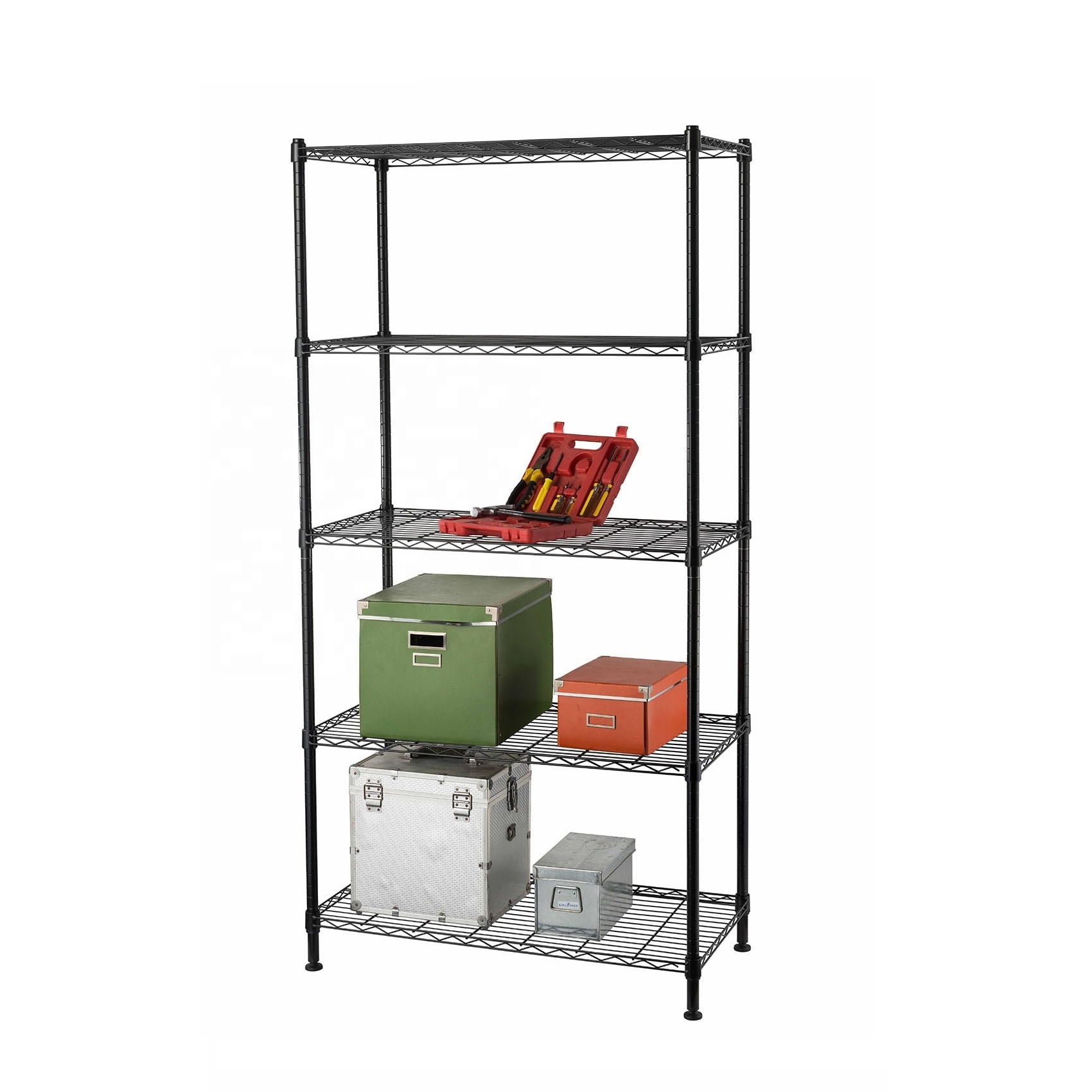 NSF approval metal shelving hot selling kitchen household metal storage rack 5 tiers wire shelving products