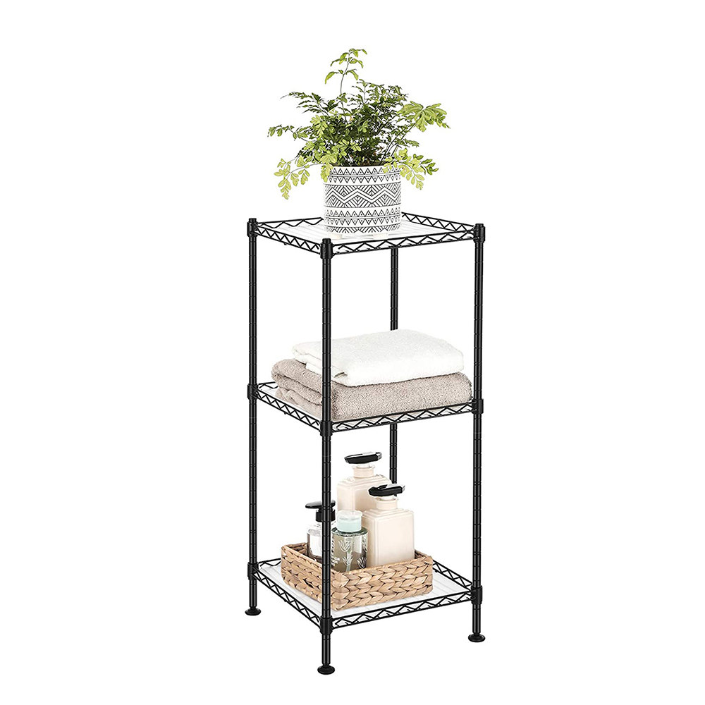 Metal Sheet Rack Vertical Storage Shelf Bathroom Organizer Rack 3-Tier Shelves Shelf Units For Bathroom Kitchen Living Room