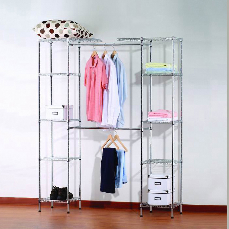 Metal Closet Rack Shoe and Cloth Rack for Home