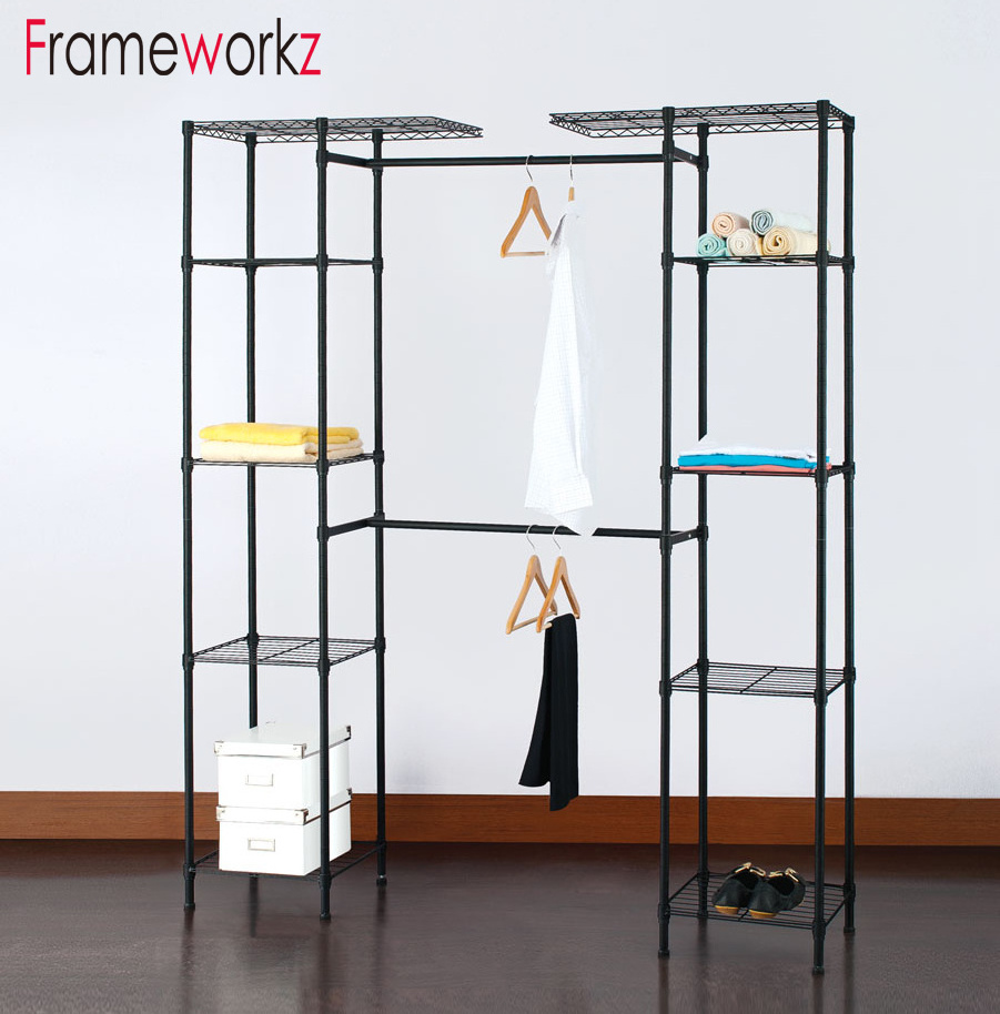 Metal Closet Rack Shoe and Cloth Rack for Home