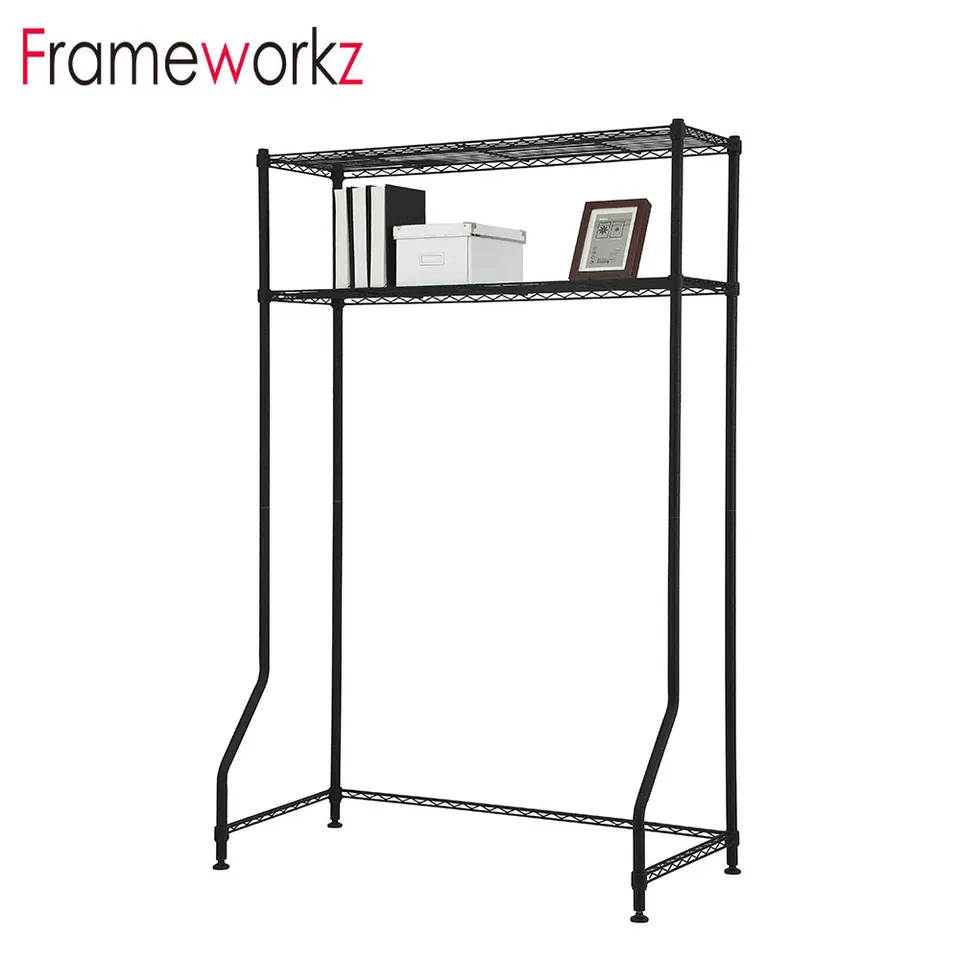 Modern Portable Over The Bed Iron 2 Tier Shelves Racks Organizer Bedroom Storage Rack For Bedroom