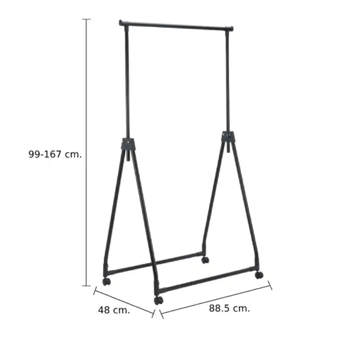 Manufacturers Simple Trending Clothing Drying Garment Rack Metal Collapsible Rolling Garment Clothing Rack