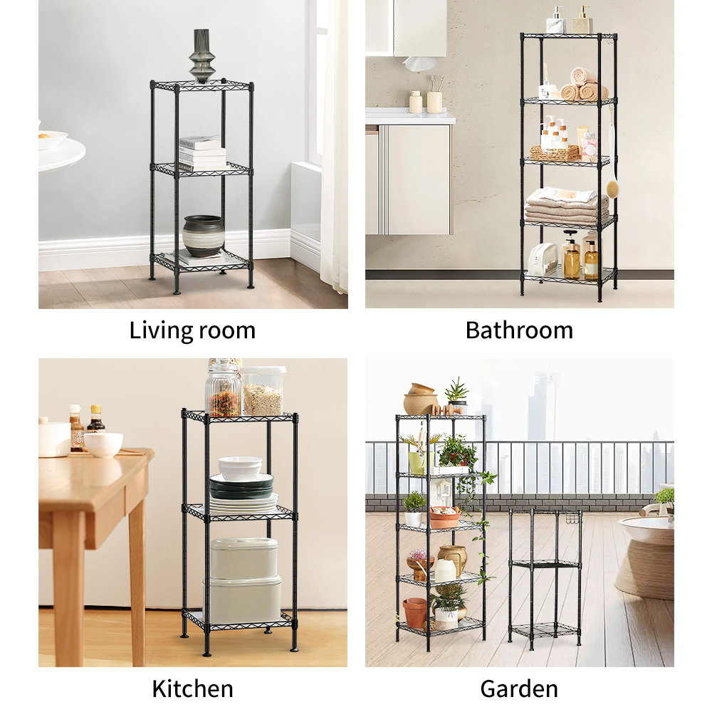 4 Tier Multifunctional Kitchen Storage Rack Metal Storage Shelves For Living Room Laundry Bathroom Kitchen Pantry