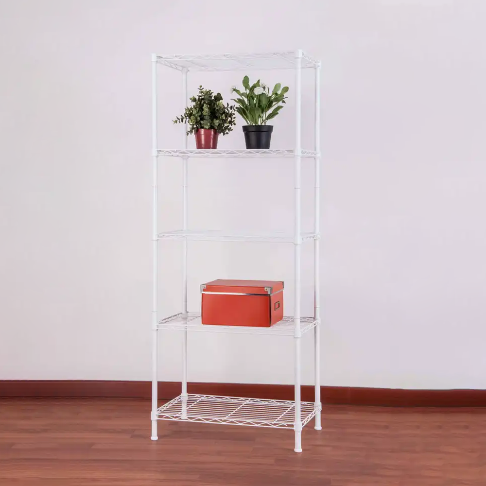 High Quality Metal Wire Shelving 5 Tier Wire Shelving Kitchen Storage Rack For Living Room