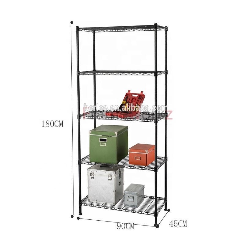 NSF approval metal shelving hot selling kitchen household metal storage rack 5 tiers wire shelving products