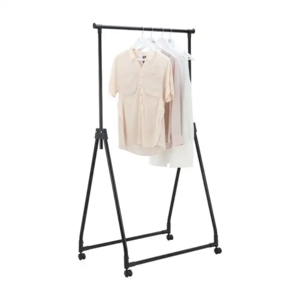 Manufacturers Simple Trending Clothing Drying Garment Rack Metal Collapsible Rolling Garment Clothing Rack