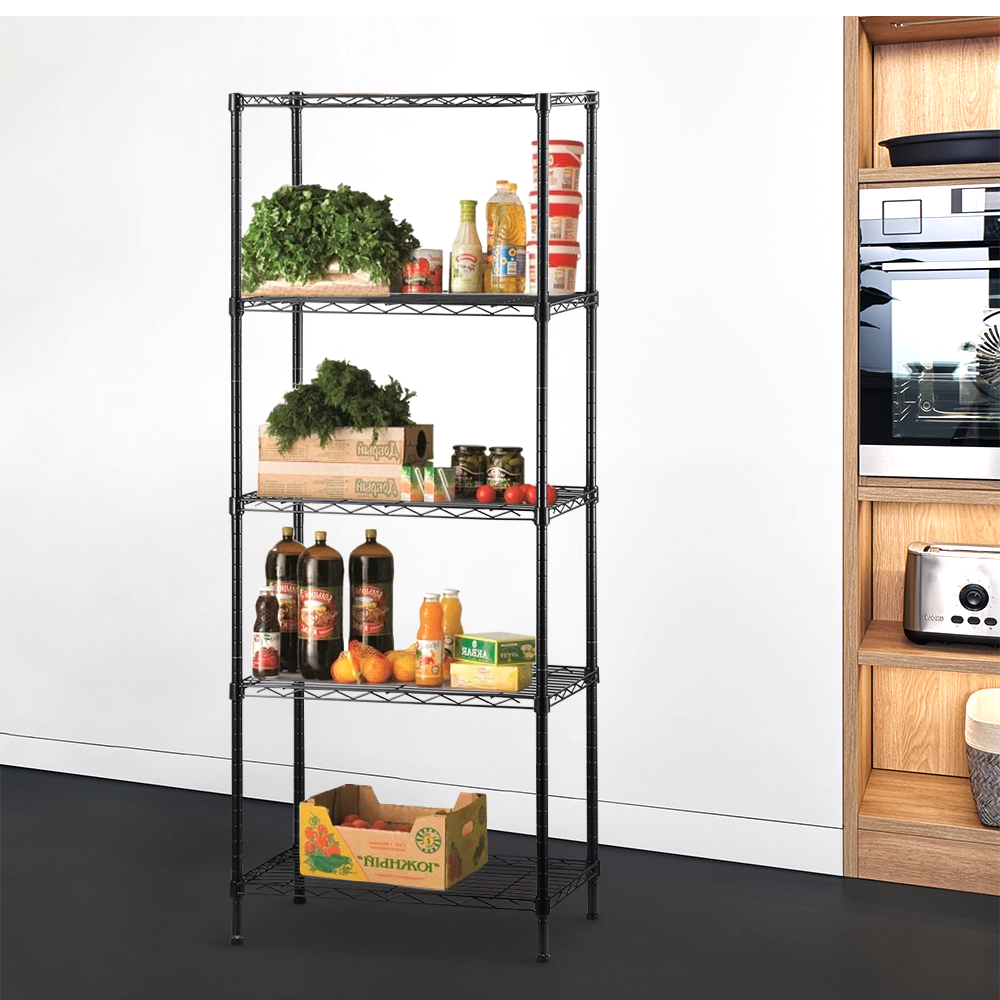 NSF approval metal shelving hot selling kitchen household metal storage rack 5 tiers wire shelving products