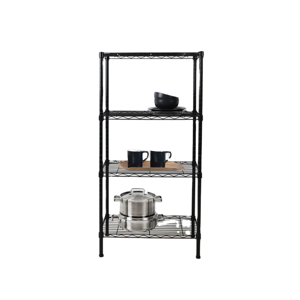 4-Tier Wire Shelving 4 Shelves Unit Metal Storage Rack Durable Organizers Perfect for Pantry Closet Kitchen Laundry Organization