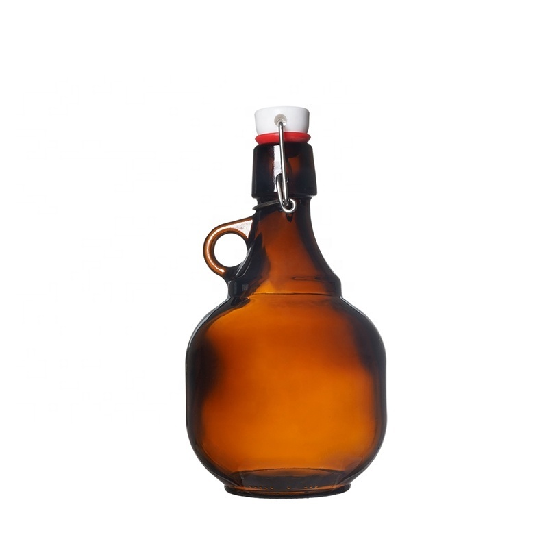 Berlin Packaging California Style 1050ml Swing Top Water Wine Milk Brewed Beer Glass Growler Bottles Gallon Jug With Handle