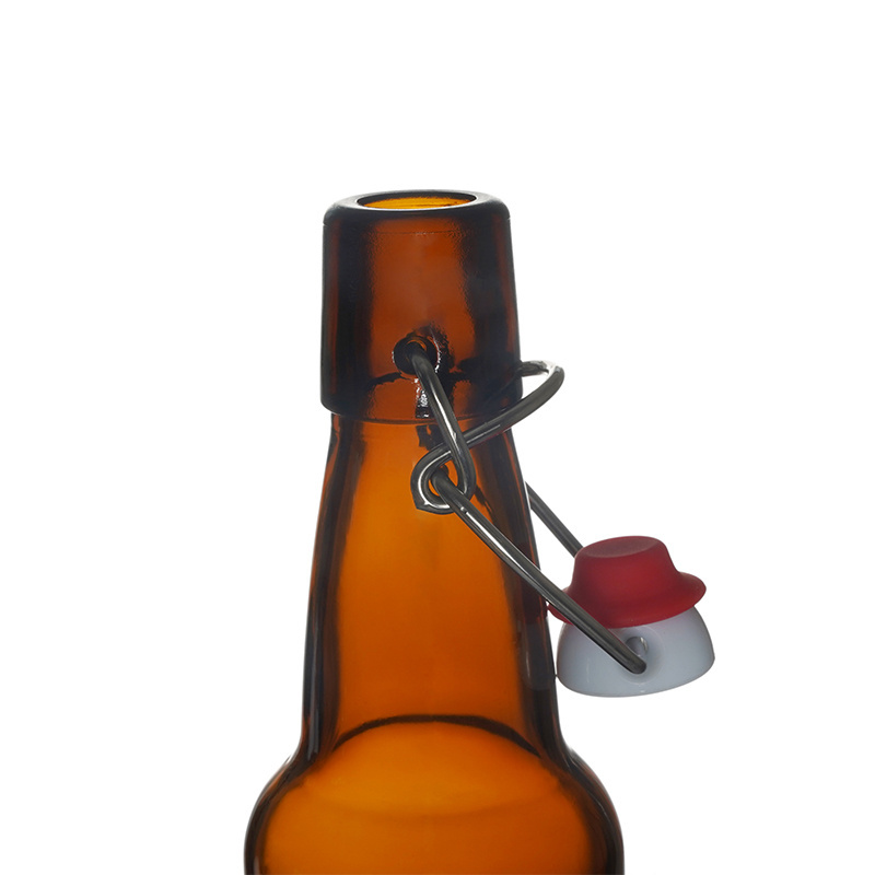 Berlin Packaging Wholesale Empty Sparkling Beer Bottles 330ml Amber Glass Juice Soda Bottle With Swing Top Cap