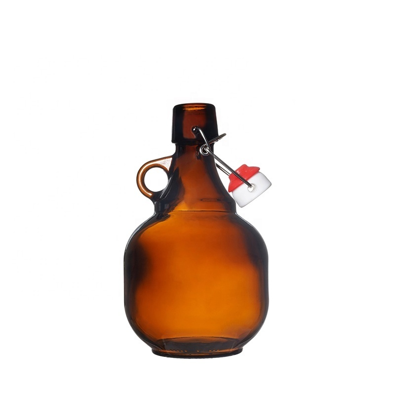 Berlin Packaging California Style 1050ml Swing Top Water Wine Milk Brewed Beer Glass Growler Bottles Gallon Jug With Handle