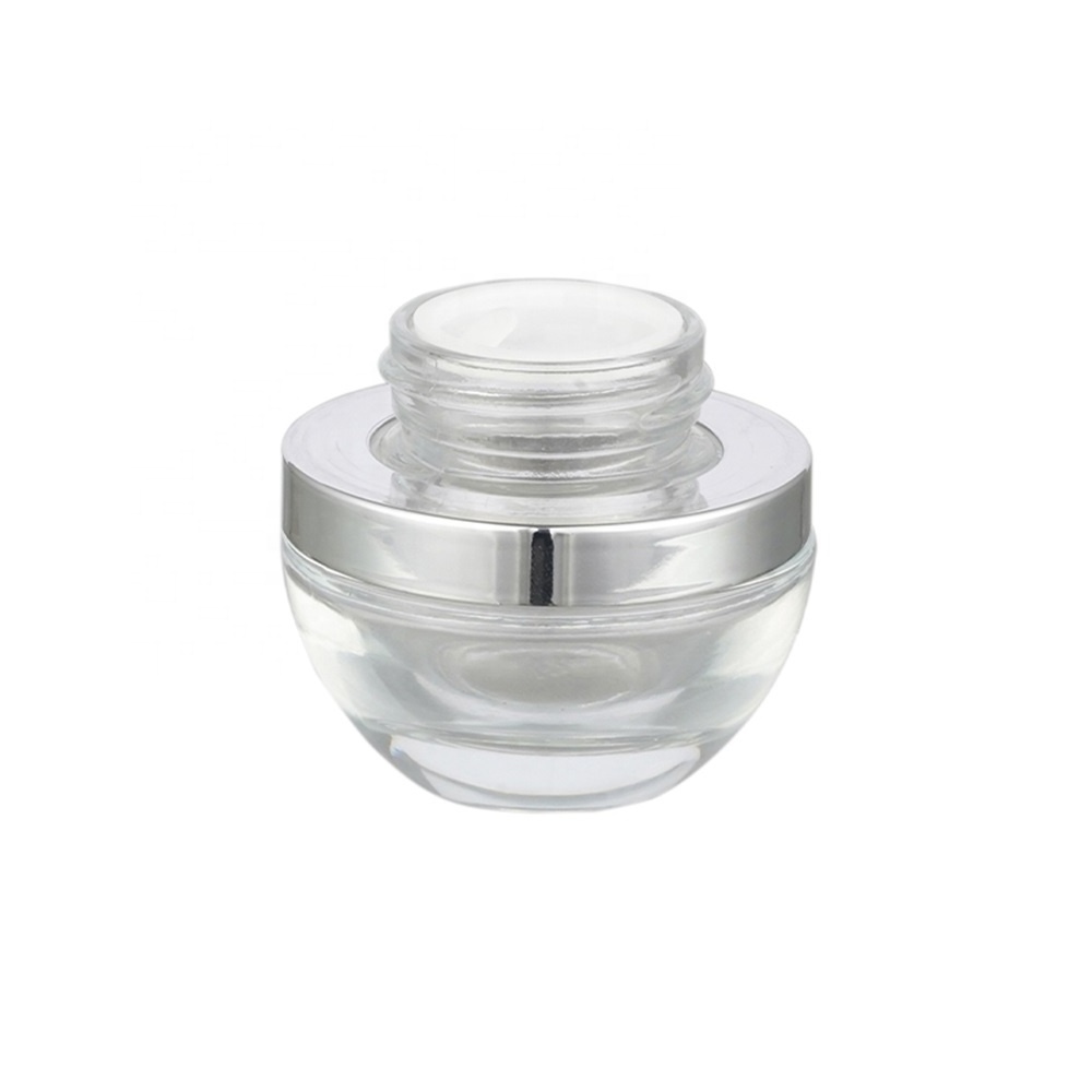 Berlin Packaging Small 70ml Round Lotion Canning Jar Thick Clear Frosted Glass Skin Cream Cosmetic Jars