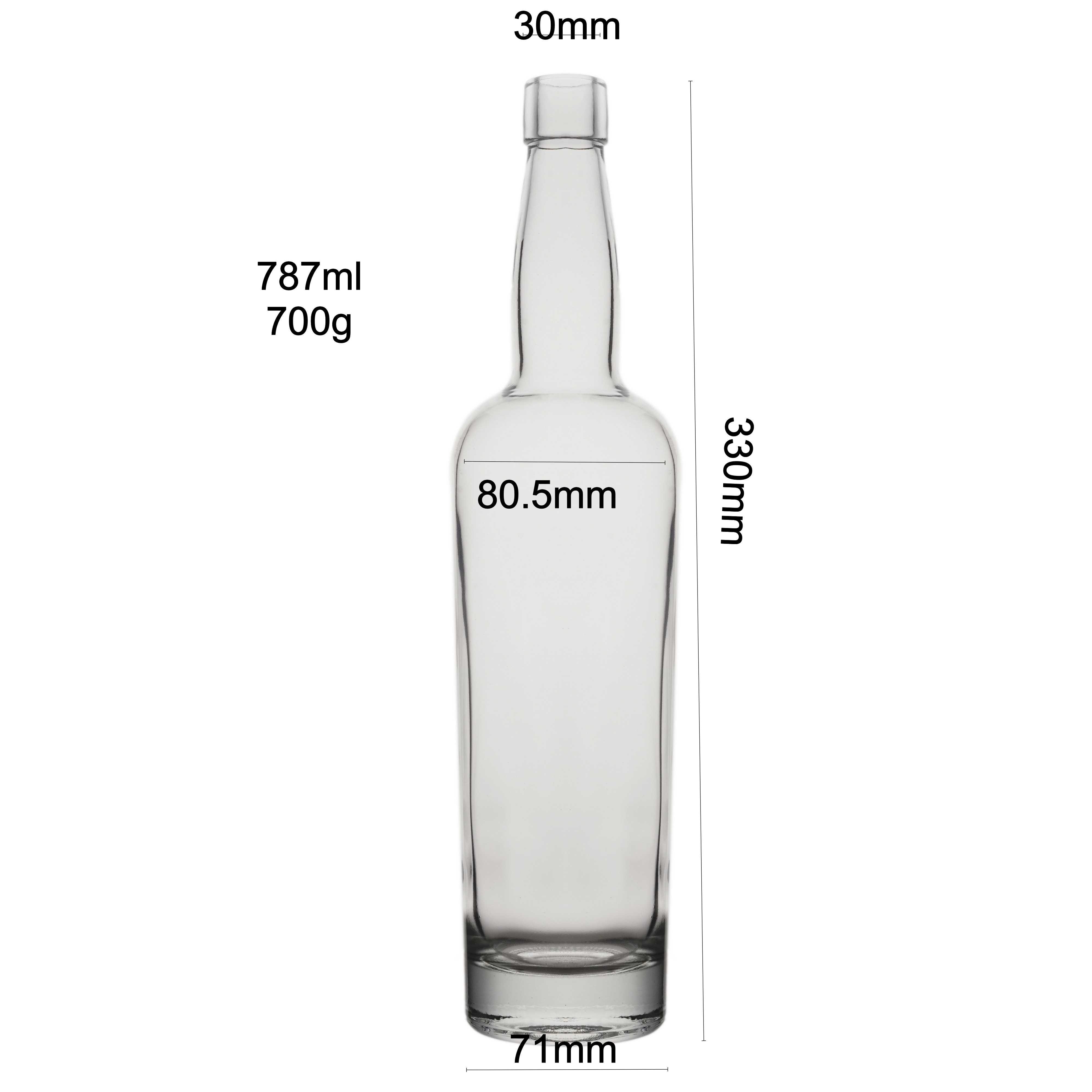 Berlin Packaging Customized Large Round Whiskey Malt Spirit Liquor Bottle 750ml Wine Glass Bottles For Water