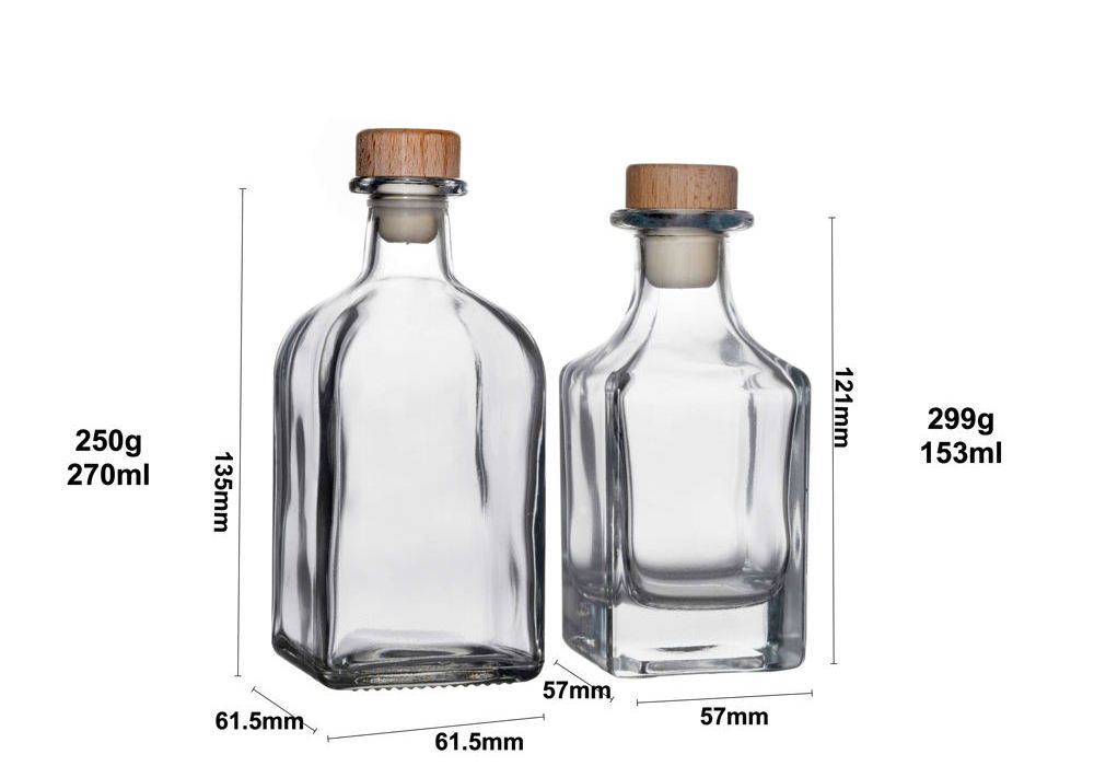 Berlin Packaging Small Empty 150ml 250ml Home Fragrance Spirit Sample Bottle Square Wine Vodka Cold Brew Coffee Glass Bottles