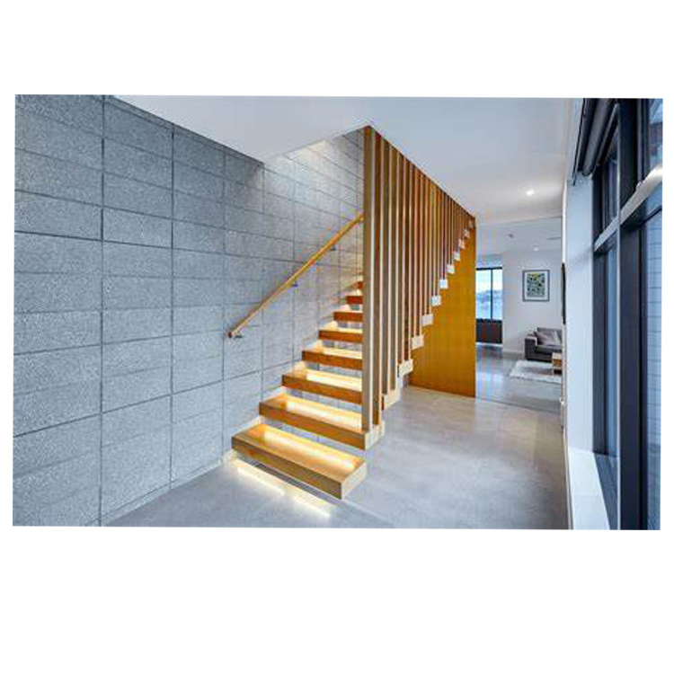 Stairs Low Price LED Prefabricated Glass Step Floating Stairs For Indoor House Use