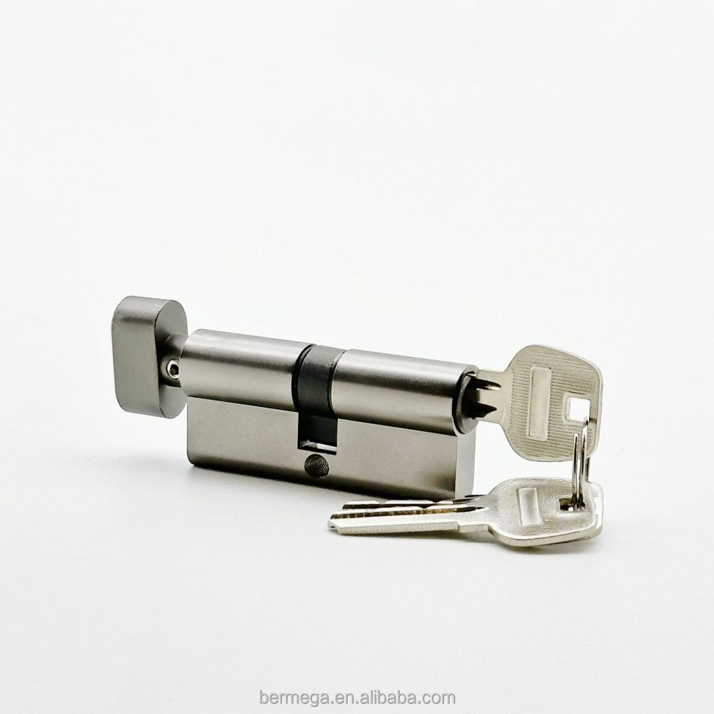 High quality brass 70mm long Single hand screw lock Includes 3 keys door Lock Cylinder