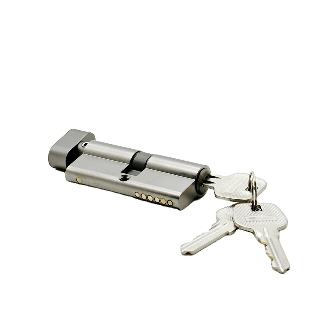 High quality brass 70mm long Single hand screw lock Includes 3 keys door Lock Cylinder