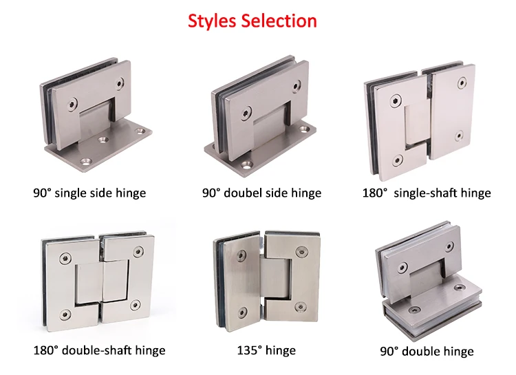 90/135/180degree Glass Hinge Stainless Steel Glass Clamp Shower Door Hinge Shower Door Hinge Bathroom Hardware Accessories