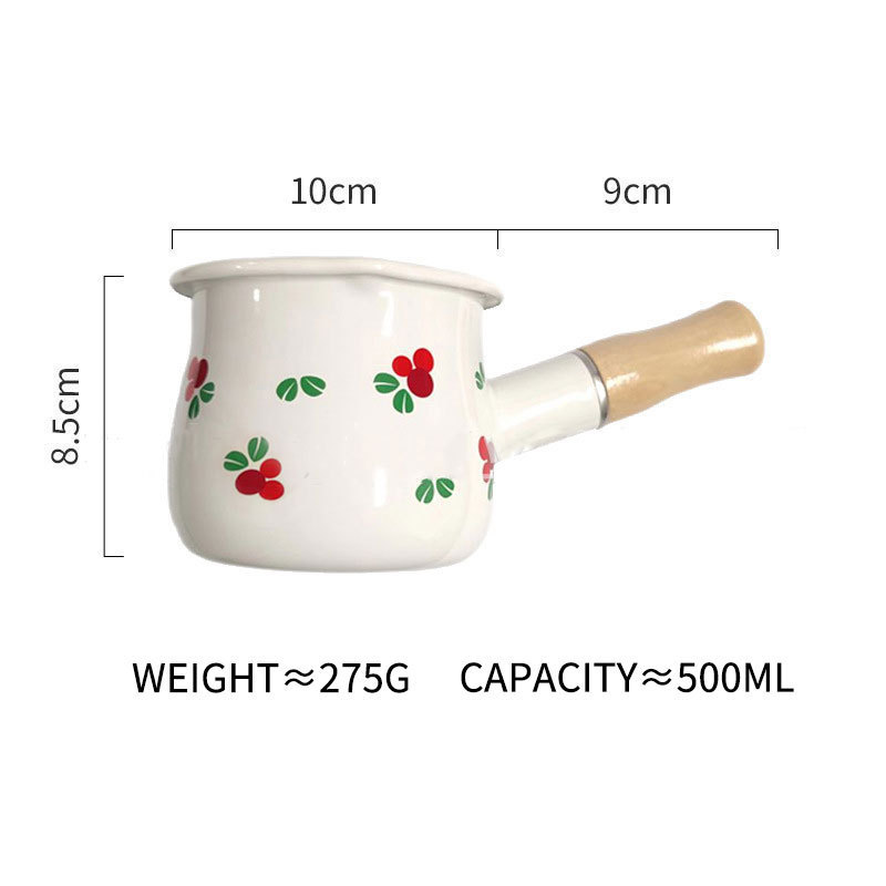 Bermin customized color logo printing mini metal steel enamel turkish coffee milk pan pot for boiling milk