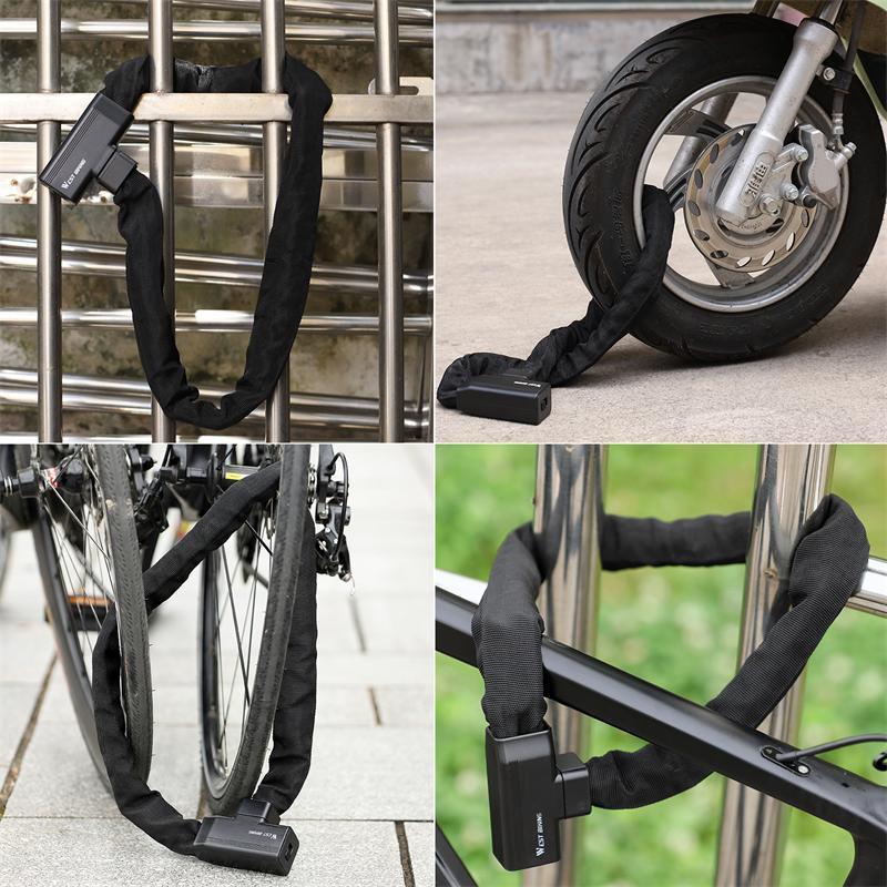 WEST BIKING Steel Security Bike Lock Outdoor Steel Anti-Theft Motorcycle Cycles MTB Bicycle Chain Lock