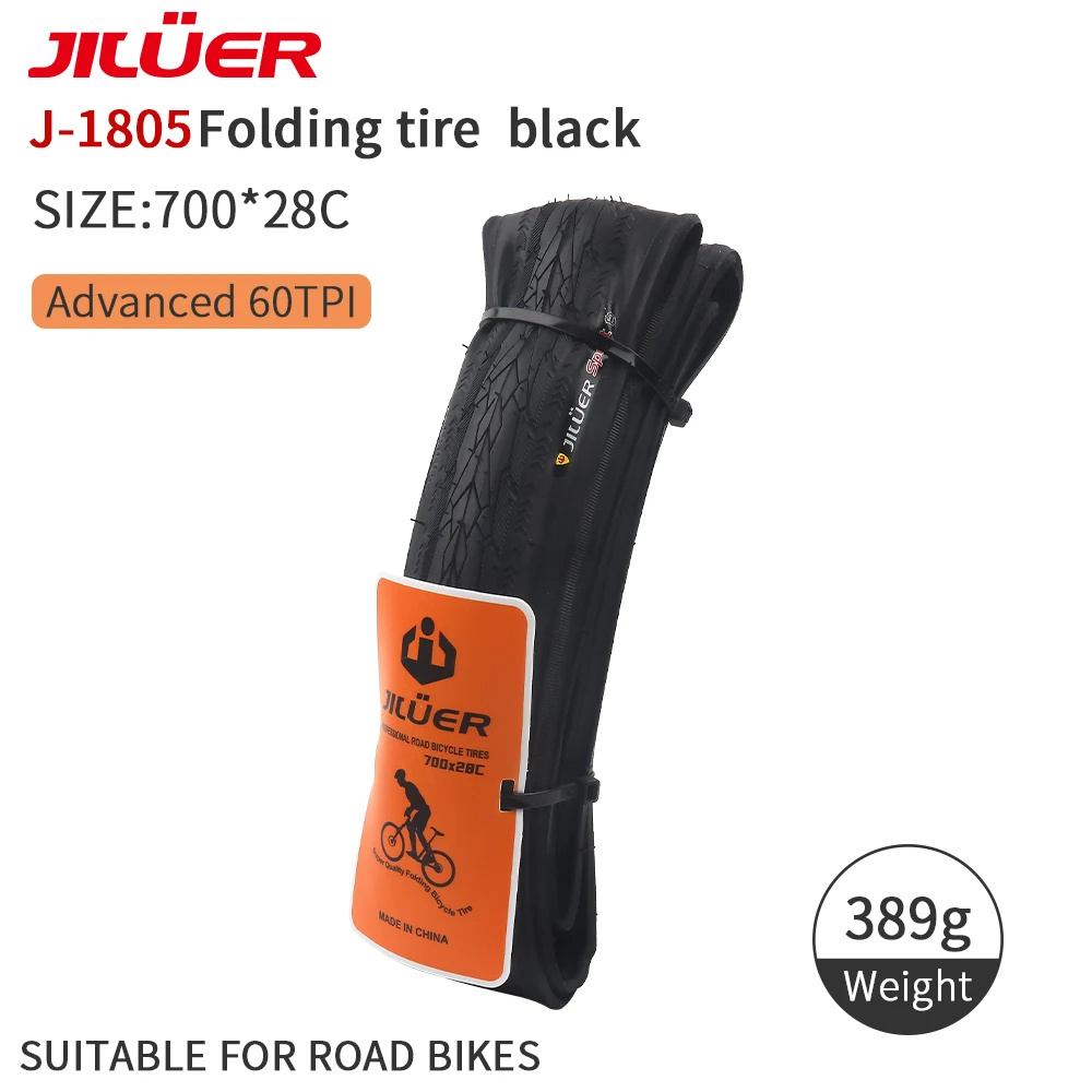 JILUER Road Bike Tire for Gravel Bike Folding Bike 700X28C 700X25C 60TPI Black and Skin Color Bicycle Tire