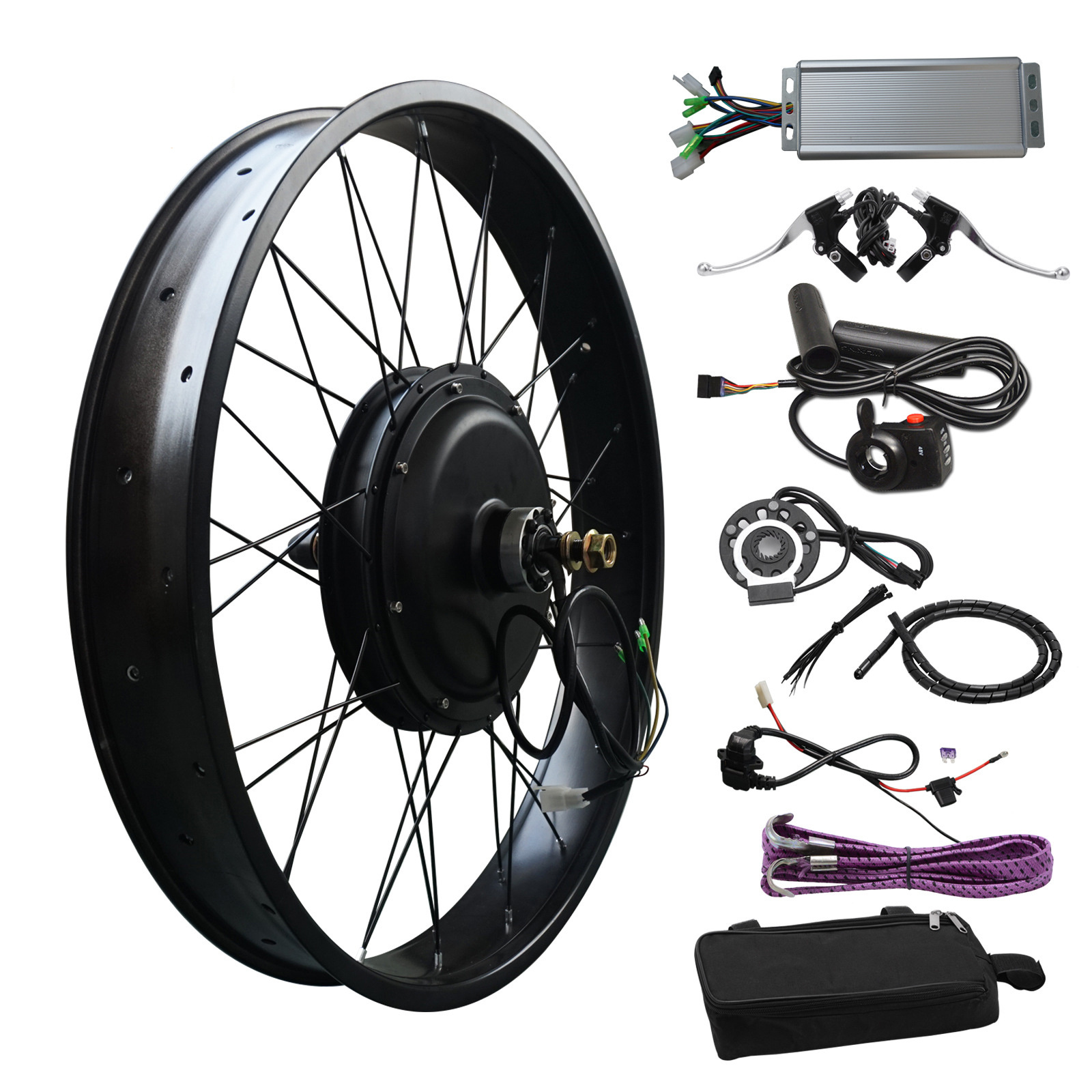 20X4.0inch 48V 1000W Hub Motor Dropout 150mm 170mm 190mm Fat Tyre Electric Motor Bike Conversion Kit