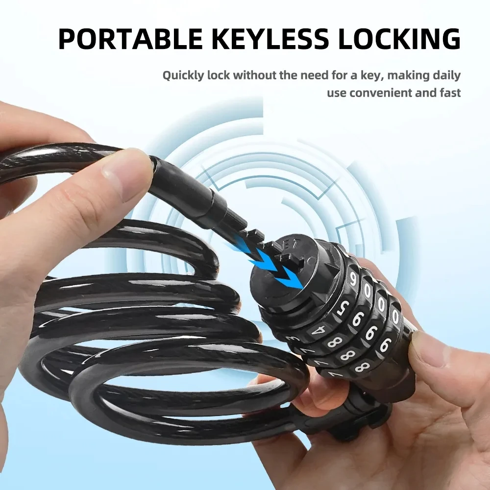 Bicycle Accessories Mini Password Lock For Bike Durable Steel Wire  Portable Helmet Lock Anti Theft Bicycles Frame Lock