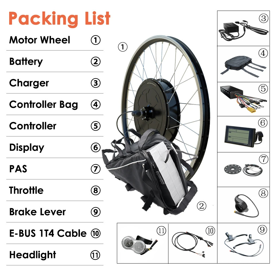 48v 1000w 1500w 2000w 3000w 5000w 8000w Electric Bike Kits Ebike Kits e Bike