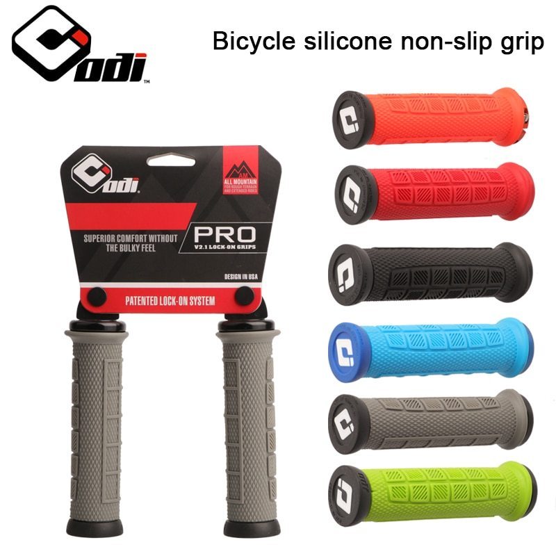 Mountain Bike Handlebar Grips ODI Non Slip Lock on MTB Bicycle Handle Grip Soft Shockproof For BMX Foldable Bicycle