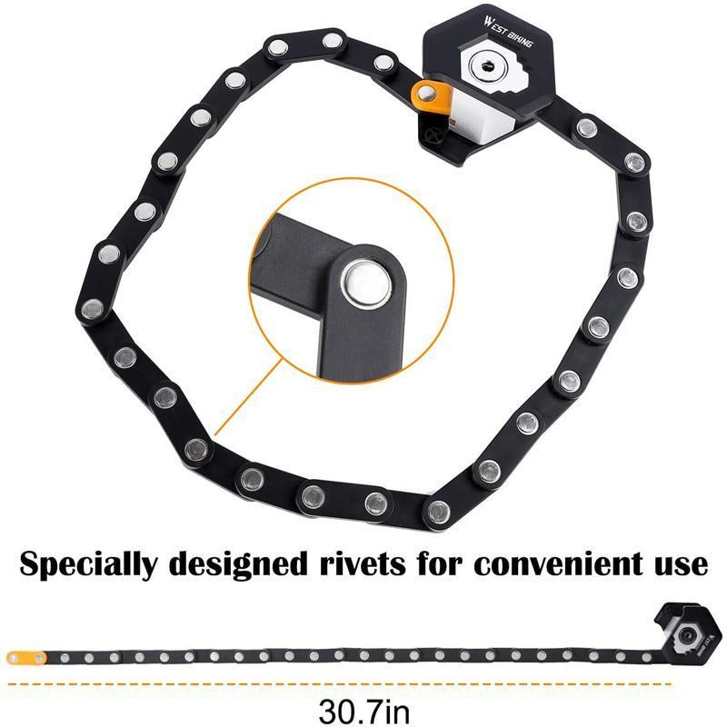 Foldable Bike Lock MTB Road Bicycle Hamburg Lock High Security Anti-Theft Scooter Electric E-Bike Cycling Chain Lock