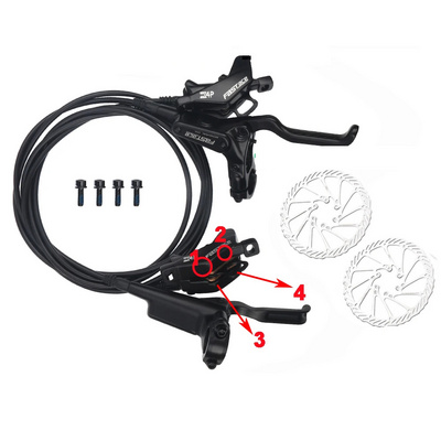 Fastace 4 Piston Bicycle Disc Brakes MTB Hydraulic Disc Brake Set Mountain Bike Front Rear Brake 950mm 1800mm Bicycle Parts