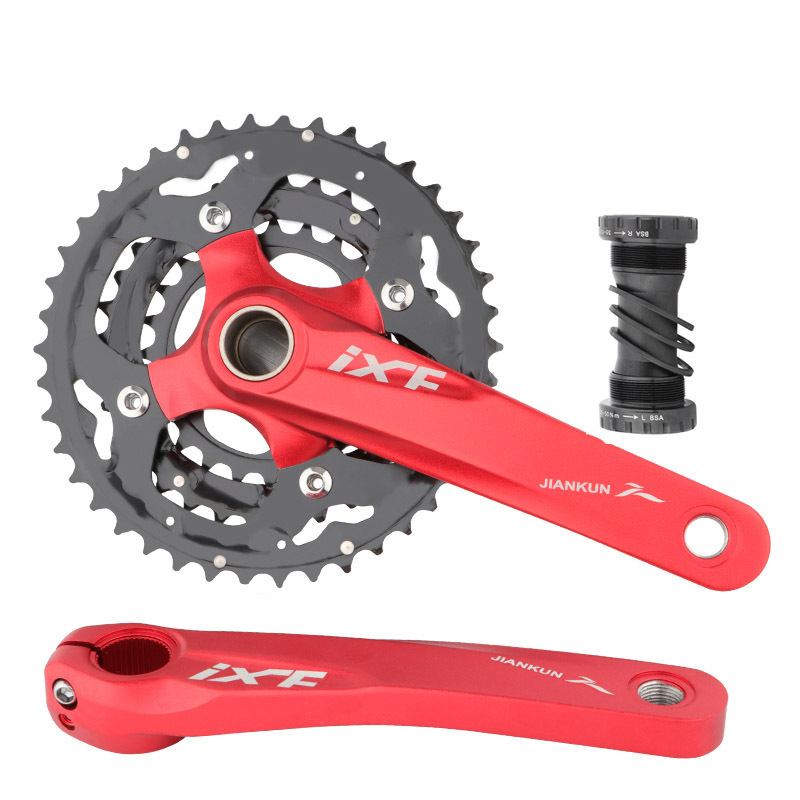 JIANKUN Mountain Bike CrankSet 170mm 9/10 Speed 24-32-42T Hollow integrated Chainwheel MTB Crank Sprocket Bicycle Parts