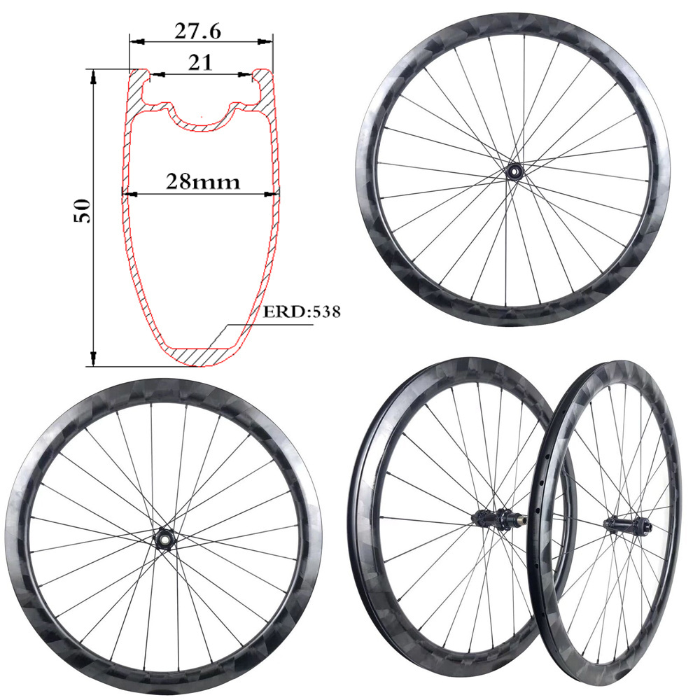 Latest Weaving Rims 50MM 28MM CX Gravel Wheel Cross Disk External Wide Lightweight 700C Bicycle Disc Wheels